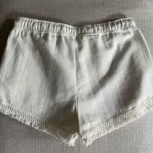 Ban-Jara Fringe Elastic Tie Off White  Med Woman's Shorts - Picture 2 of 3